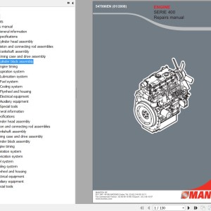 Perkins Series 400 Engine Repair Manual 547996