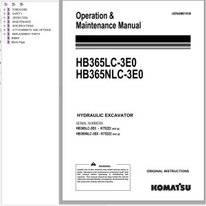 Komatsu HB365LC-3E0 HB365NLC-3E0 Operation & Maintenance Manual UENAM01930