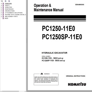 Komatsu PC1250-11E0 PC1250SP-11E0 Operation & Maintenance Manual EENAM03930