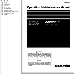 Komatsu PC2000-11 Operation & Maintenance Manual TEN00826-08