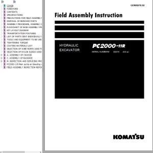 Komatsu PC2000-11R Field Assembly Instruction GEN00218-02