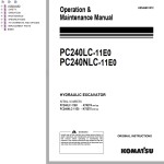 Komatsu PC240LC-11E0 PC240NLC-11E0 Operation & Maintenance Manual UENAM01572