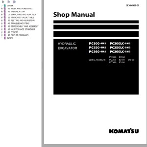 Komatsu PC300-8M2 PC300LC-8M2 PC350-8M2 PC350LC-8M2 PC360-8M2 PC360LC-8M2 Shop Manual SEN06931-01