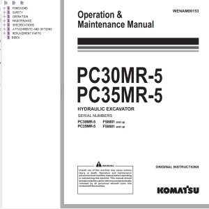 Komatsu PC30MR-5 PC35MR-5 Operation & Maintenance Manual WENAM00153