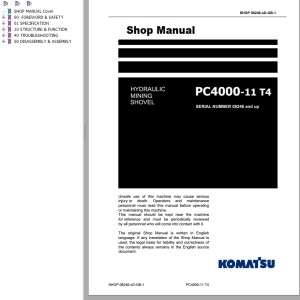 Komatsu PC4000-11 T4 Shop Manual GZEAM08246-1