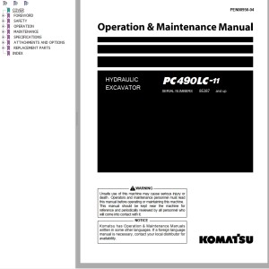 Komatsu PC490LC-11 Operation & Maintenance Manual PEN00950-04