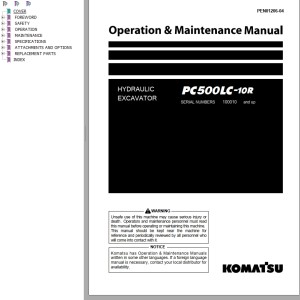 Komatsu PC500LC-10R Operation & Maintenance Manual PEN01206-04