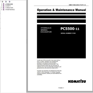 Komatsu PC5500-11 Operation & Maintenance Manual OMM 15185-D-EN-11T2-P1-1.0