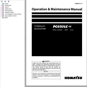 Komatsu PC650LC-11 Operation & Maintenance Manual TEN00753-13
