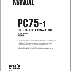 Komatsu PC75-1 Shop Manual WEBM000500