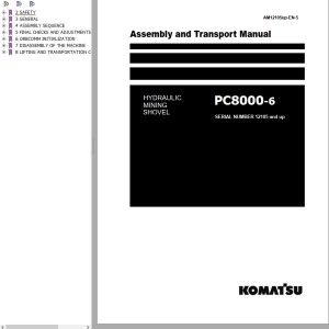 Komatsu PC8000-6 Assembly and Transport Manual GZEFA12105-5