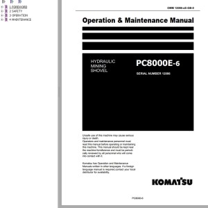 Komatsu PC8000E-6 Operation & Maintenance Manual GZEAM12086-0