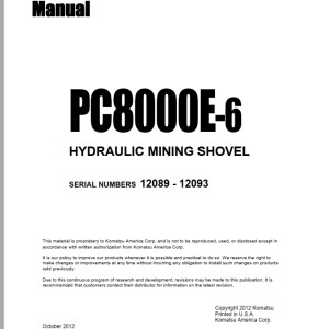 Komatsu PC8000E-6 Shop Manual SMPC8000E-6