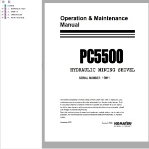 Komatsu PC5500 Operation & Maintenance Manual