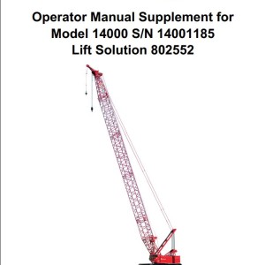 Manitowoc 14000 Operator Manual