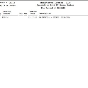 Manitowoc 14000 Parts Manual