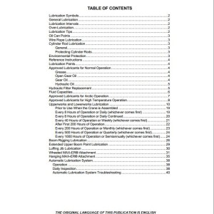Manitowoc 16000 Lubrication Guide