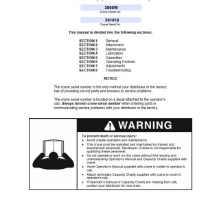 Manitowoc 3900W Service Manual