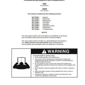 Manitowoc 4600 Service Manual