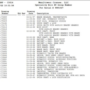 Manitowoc 888 Parts Manual