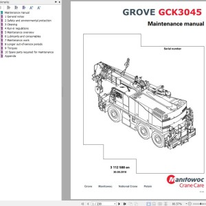 Manitowoc GCK3045 Maintenance Manual