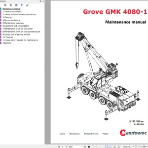 Manitowoc GMK4080-1 Maintenance Manual