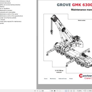 Manitowoc GMK6300L Maintenance Manual