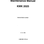 Manitowoc KMK2025 Maintenance Manual