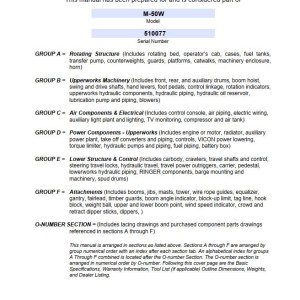 Manitowoc M-50W Parts Manual