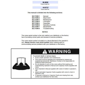 Manitowoc M-80W Service Manual