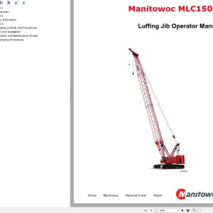 Manitowoc MLC150-1 Luffing Jib Operator Manual