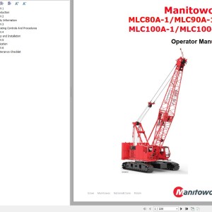 Manitowoc MLC80A-1 to MLC100-1 Operator Manual