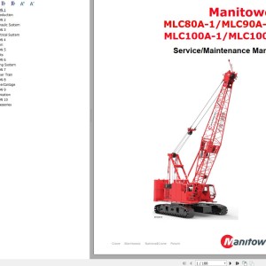 Manitowoc MLC80A-1 to MLC100-1 Service Maintenance Manual