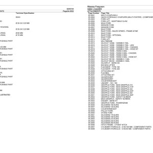 Massey Ferguson 936X Parts Catalog 6246144