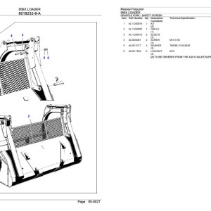 Massey Ferguson 956X Parts Catalog 6246148