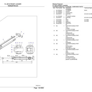 Massey Ferguson FL.3615 Parts Catalog 6246415