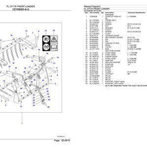 Massey Ferguson FL.3717X Parts Catalog 6246474