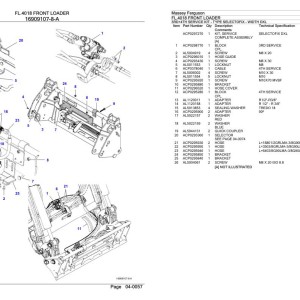 Massey Ferguson FL.4018 Parts Catalog 6246420
