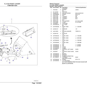 Massey Ferguson FL.4124 Parts Catalog 6246422