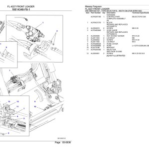 Massey Ferguson FL.4227 Parts Catalog 6246434