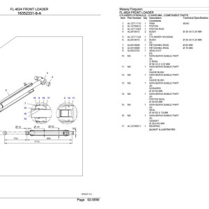 Massey Ferguson FL.4624 Parts Catalog 6246427