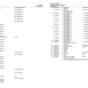 Massey Ferguson FL.5029 Parts Catalog 6246429