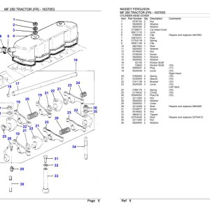 Massey Ferguson MF 250 Parts Catalog 1637053