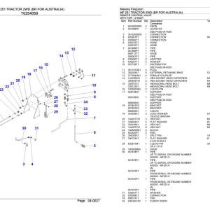 Massey Ferguson MF 251 Parts Catalog C025102
