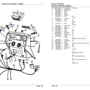 Massey Ferguson MF 254 CF Crawler Parts Catalog 3310806