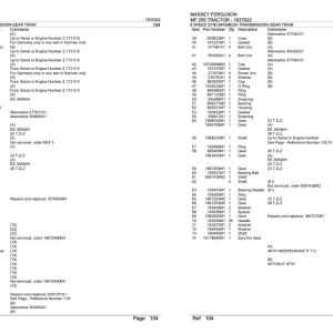 Massey Ferguson MF 255 Parts Catalog 1637022