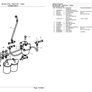 Massey Ferguson MF 260 XTRA Parts Catalog 3906333