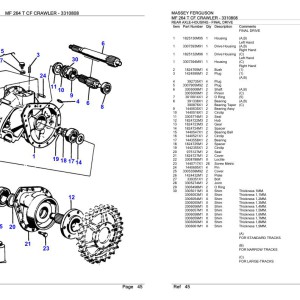 Massey Ferguson MF 264 T CF Crawler Parts Catalog 3310808
