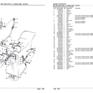Massey Ferguson MF 265 Parts Catalog 819702