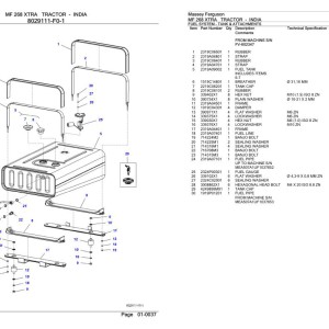 Massey Ferguson MF 268 XTRA Parts Catalog 3906341